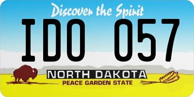 ND license plate IDO057