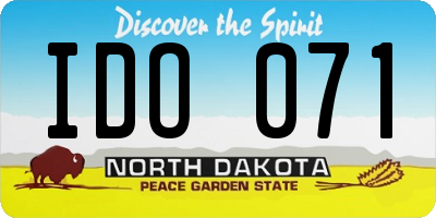 ND license plate IDO071