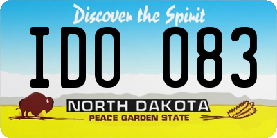 ND license plate IDO083