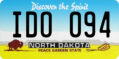 ND license plate IDO094
