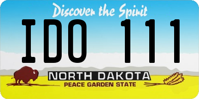ND license plate IDO111