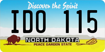 ND license plate IDO115