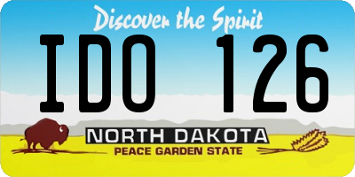 ND license plate IDO126
