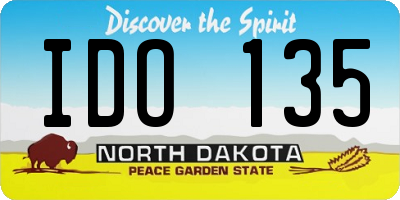 ND license plate IDO135