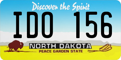 ND license plate IDO156