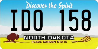 ND license plate IDO158