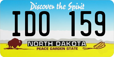 ND license plate IDO159