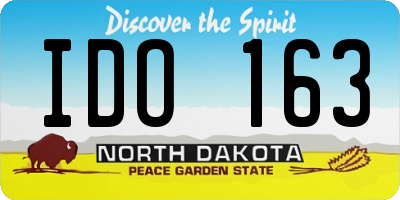 ND license plate IDO163