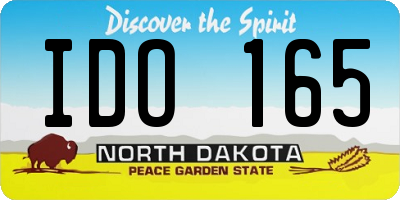 ND license plate IDO165