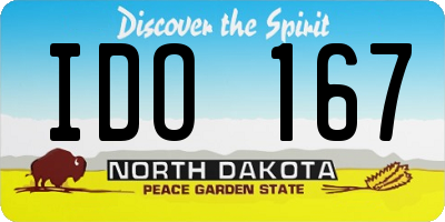 ND license plate IDO167