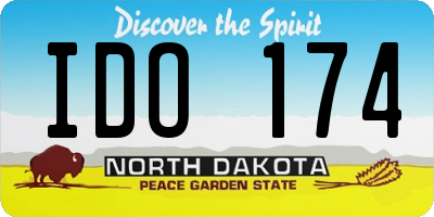 ND license plate IDO174