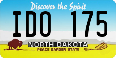 ND license plate IDO175