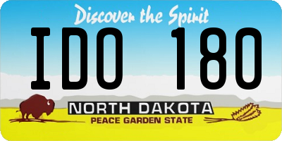 ND license plate IDO180