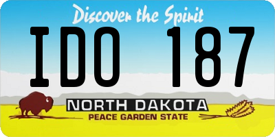 ND license plate IDO187