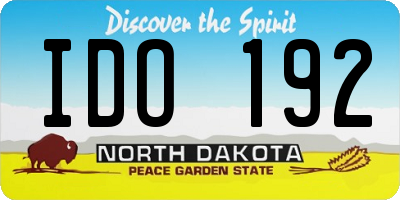 ND license plate IDO192