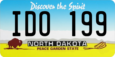 ND license plate IDO199