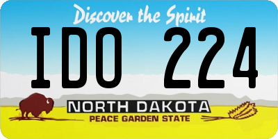 ND license plate IDO224