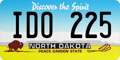 ND license plate IDO225