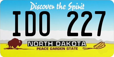 ND license plate IDO227