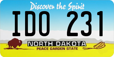 ND license plate IDO231