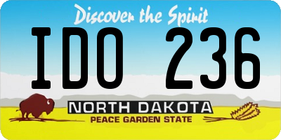 ND license plate IDO236