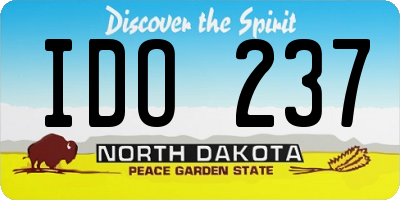 ND license plate IDO237