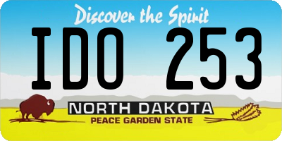 ND license plate IDO253