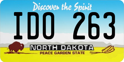 ND license plate IDO263