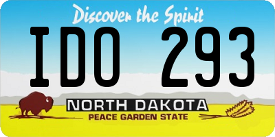 ND license plate IDO293