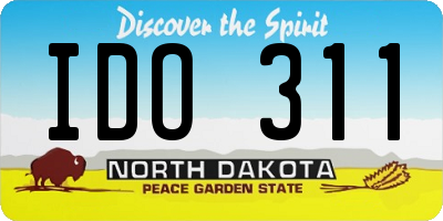 ND license plate IDO311