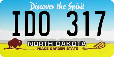 ND license plate IDO317