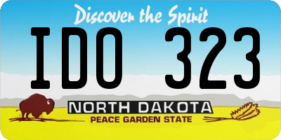 ND license plate IDO323