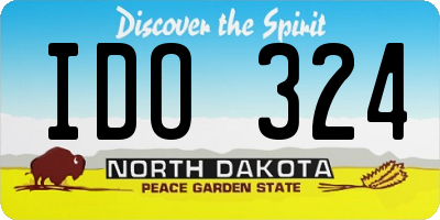 ND license plate IDO324
