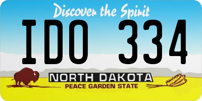 ND license plate IDO334