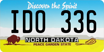 ND license plate IDO336