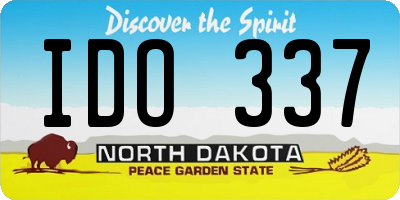 ND license plate IDO337