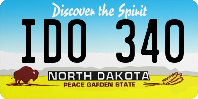 ND license plate IDO340