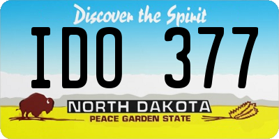 ND license plate IDO377