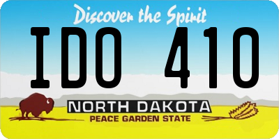 ND license plate IDO410