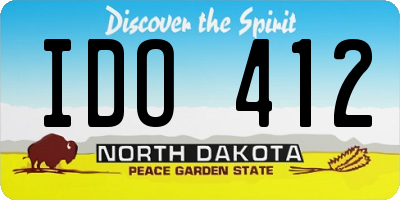 ND license plate IDO412