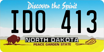 ND license plate IDO413