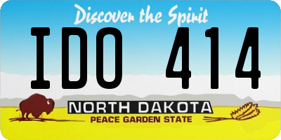 ND license plate IDO414