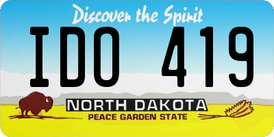 ND license plate IDO419