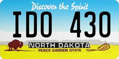 ND license plate IDO430