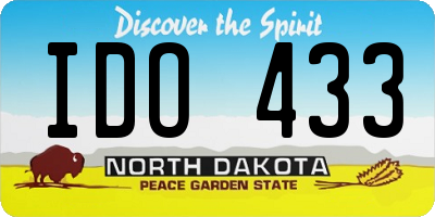 ND license plate IDO433