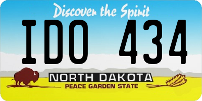 ND license plate IDO434