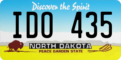ND license plate IDO435