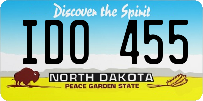 ND license plate IDO455