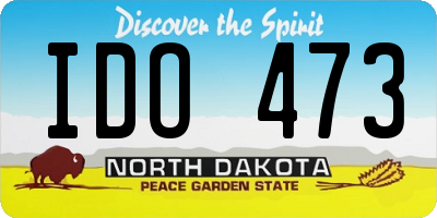 ND license plate IDO473