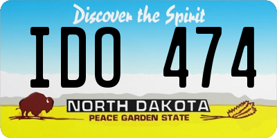 ND license plate IDO474
